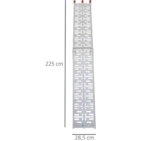 HOMCOM Rampe De Chargement Pliable Pour Tous Les Motos, Quad Aluminium Argent - Argent 5 HOMCOM Rampe De Chargement Pliable Pour Tous Les Motos, Quad Aluminium Argent - Argent – Image 3