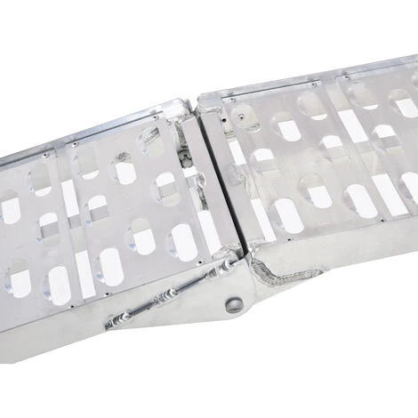 HOMCOM Rampe De Chargement Pliable Pour Tous Les Motos, Quad Aluminium Argent - Argent 7 HOMCOM Rampe De Chargement Pliable Pour Tous Les Motos, Quad Aluminium Argent - Argent – Image 5