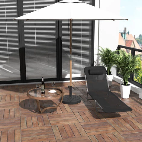 HOMCOM Chaise Longue Pliante Bain De Soleil Inclinable Transat Textilène Lit Jardin Plage 182L X 56l X 24,5H Cm Noir 6 HOMCOM Chaise Longue Pliante Bain De Soleil Inclinable Transat Textilène Lit Jardin Plage 182L X 56l X 24,5H Cm Noir – Image 4